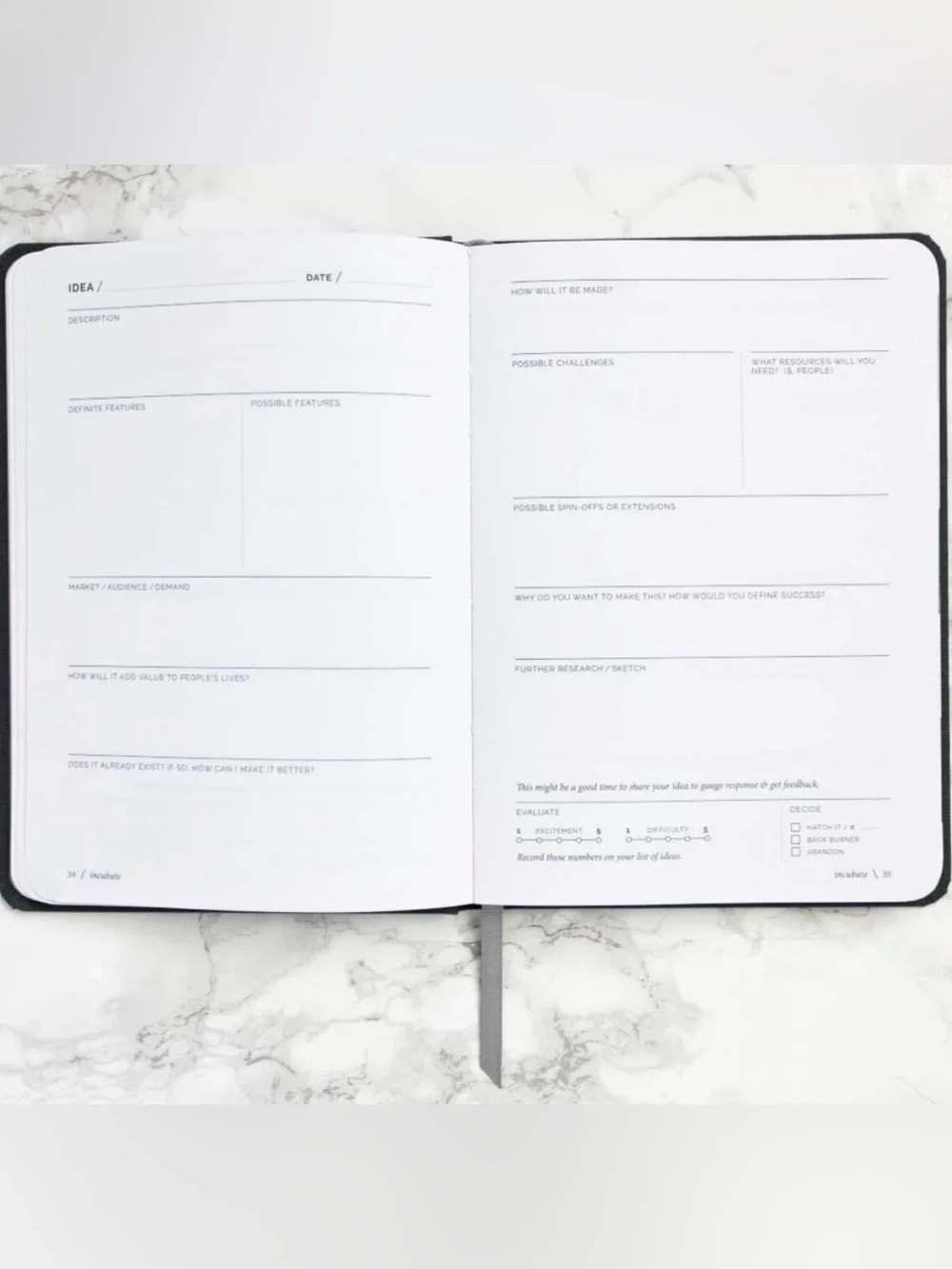 🌴Hatch Notebook for Entrepreneur | Ideas Journal & Project Planner